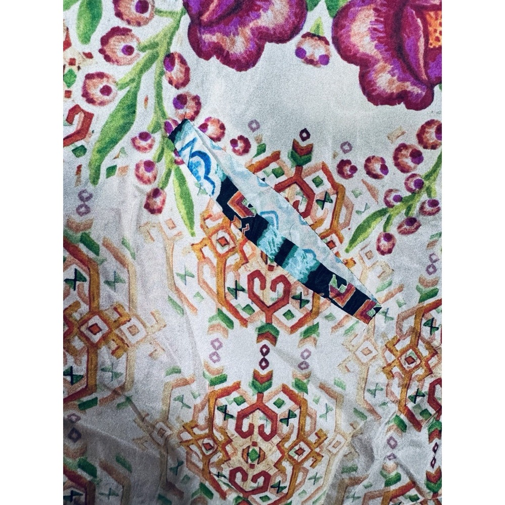 Johnny Was Reversible Silk Kimono Jacket XL Black Colorful Embroidered Floral - Picture 7 of 16